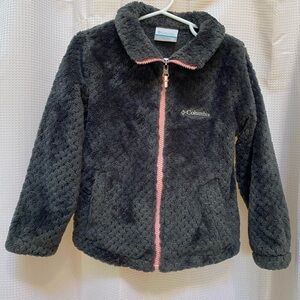 COLUMBIA Fire Side Sherpa Zip Up Jacket Dark Gray Size XXS (4/5)